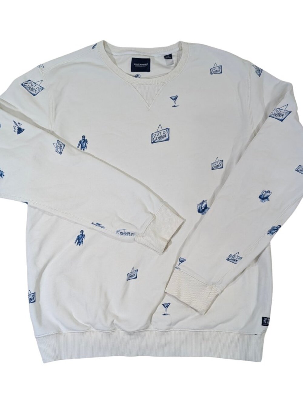 Scotch & Soda Amsterdams Blauw Graphic Sweatshirt XXL